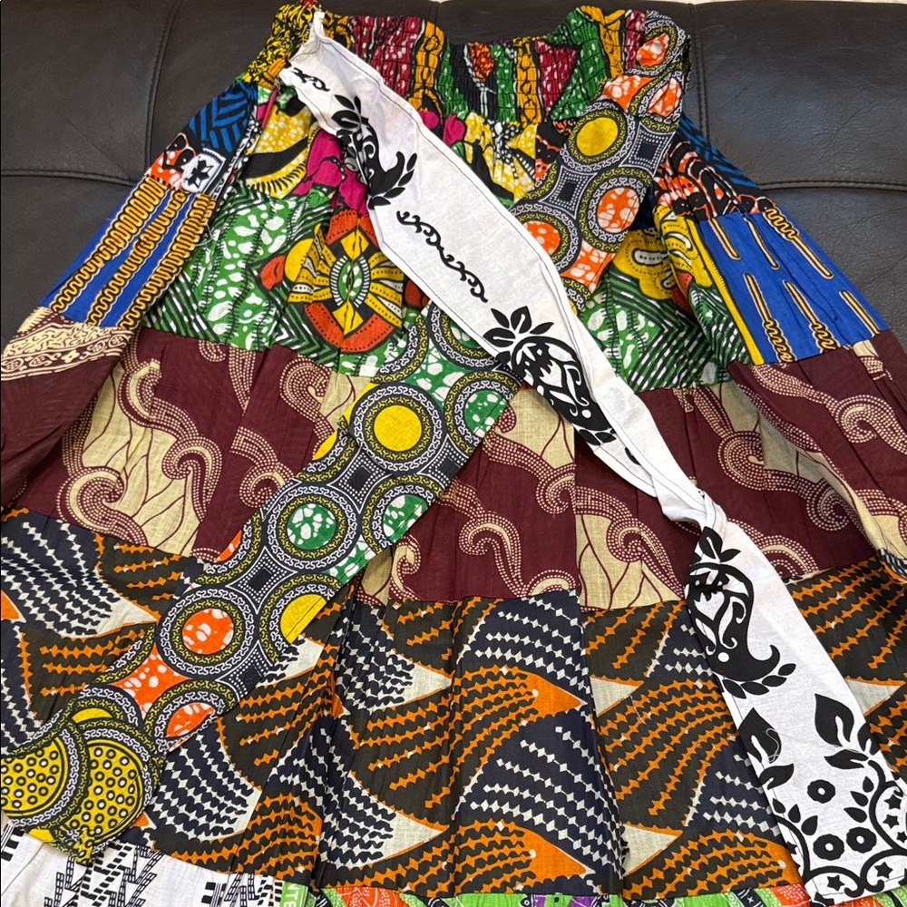 Boho Patchwork Maxi Skirt - Multicolor - Picture 2 of 3